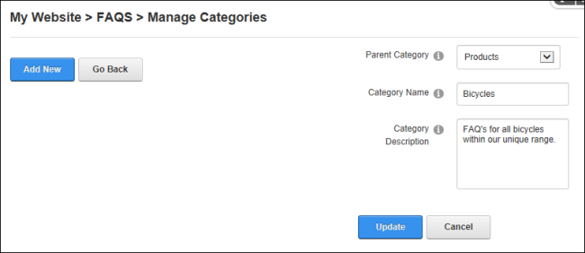 Manage Categories